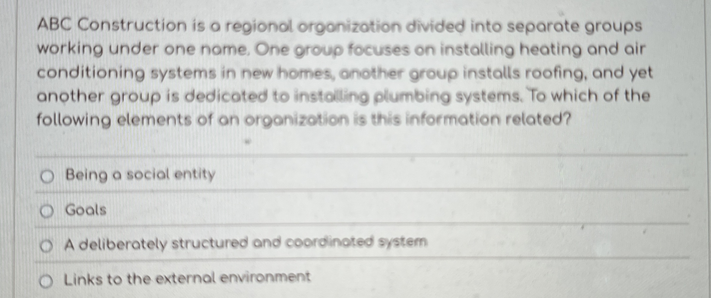  ABC Construction is a regional organization divided into separate groups working