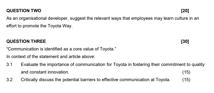  QUESTION TWO As an organisational developer, suggest the relevant ways that