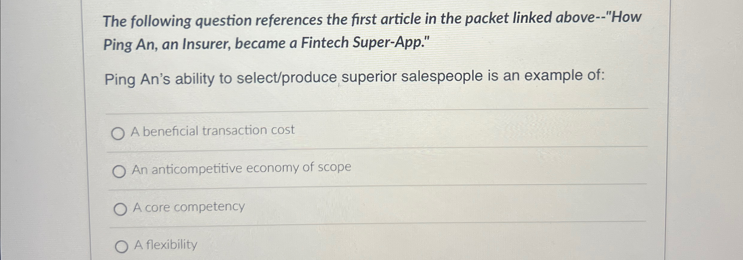  The following question references the first article in the packet linked