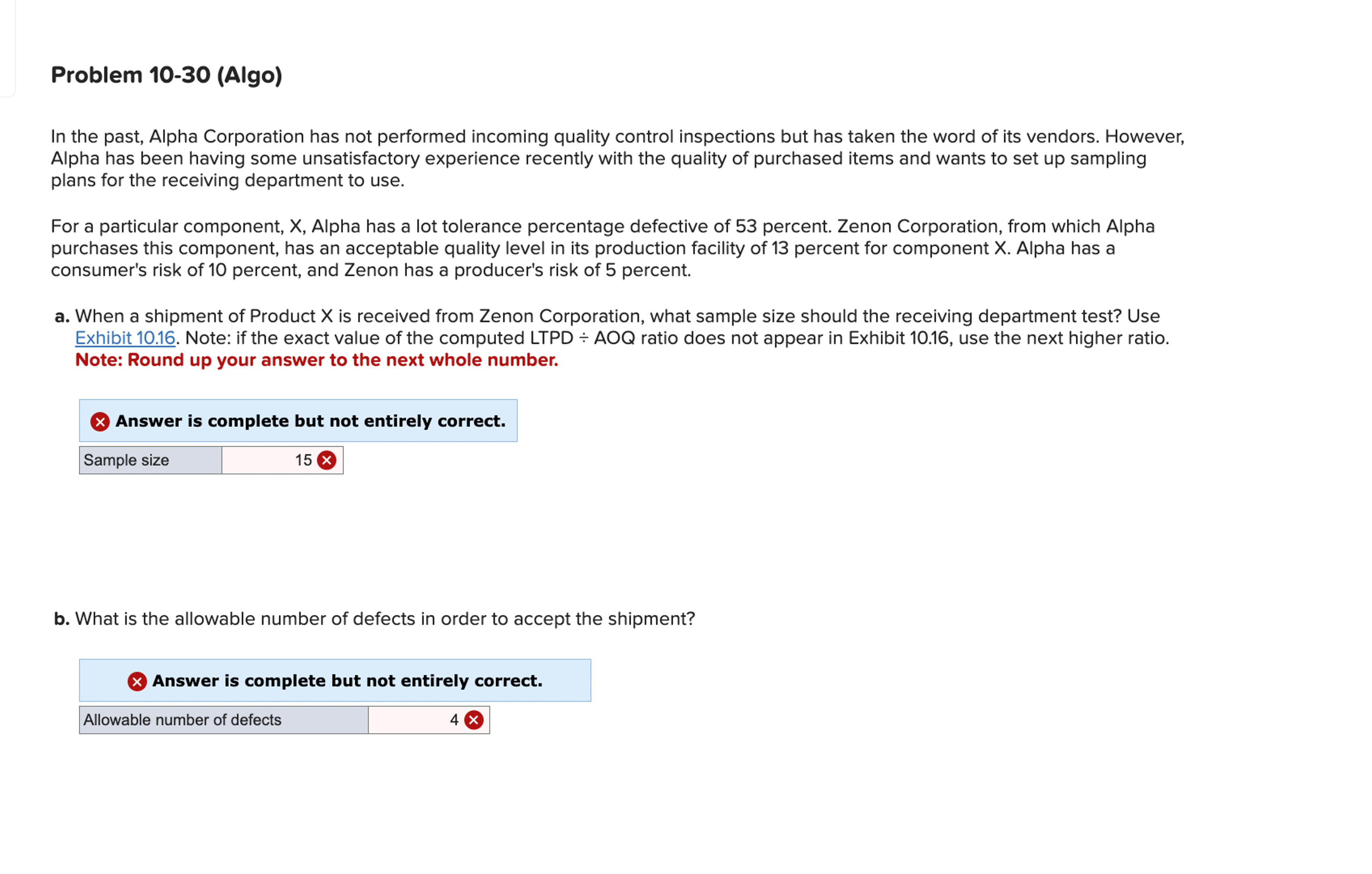  Problem 10-30(Algo) In the past, Alpha Corporation has not performed incoming