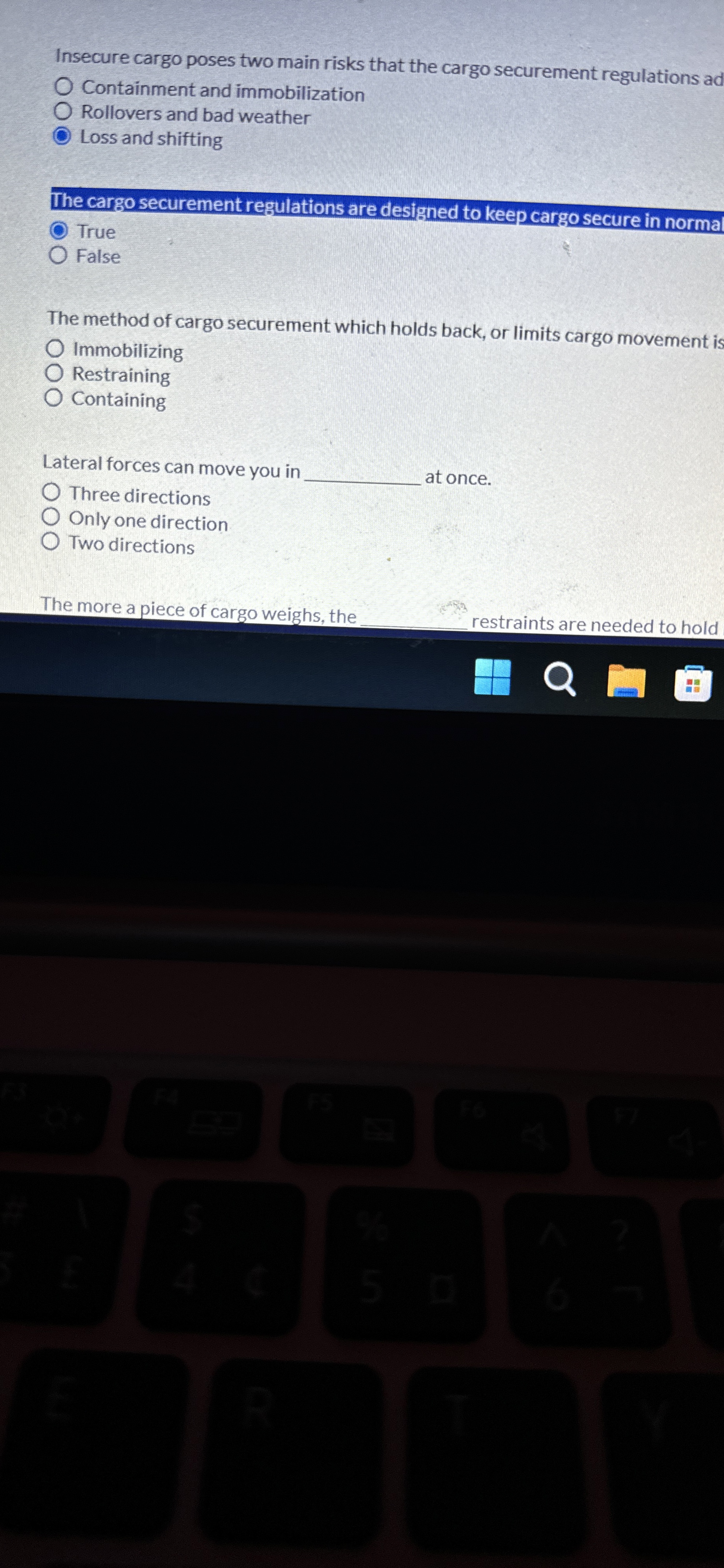  Insecure cargo poses two main risks that the cargo securement regulations