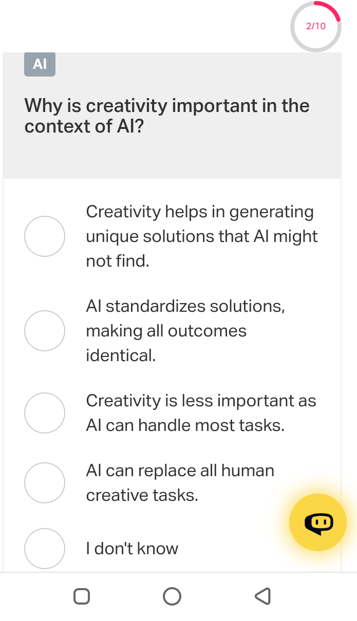 210 Al Why is creativity important in the context of Al?