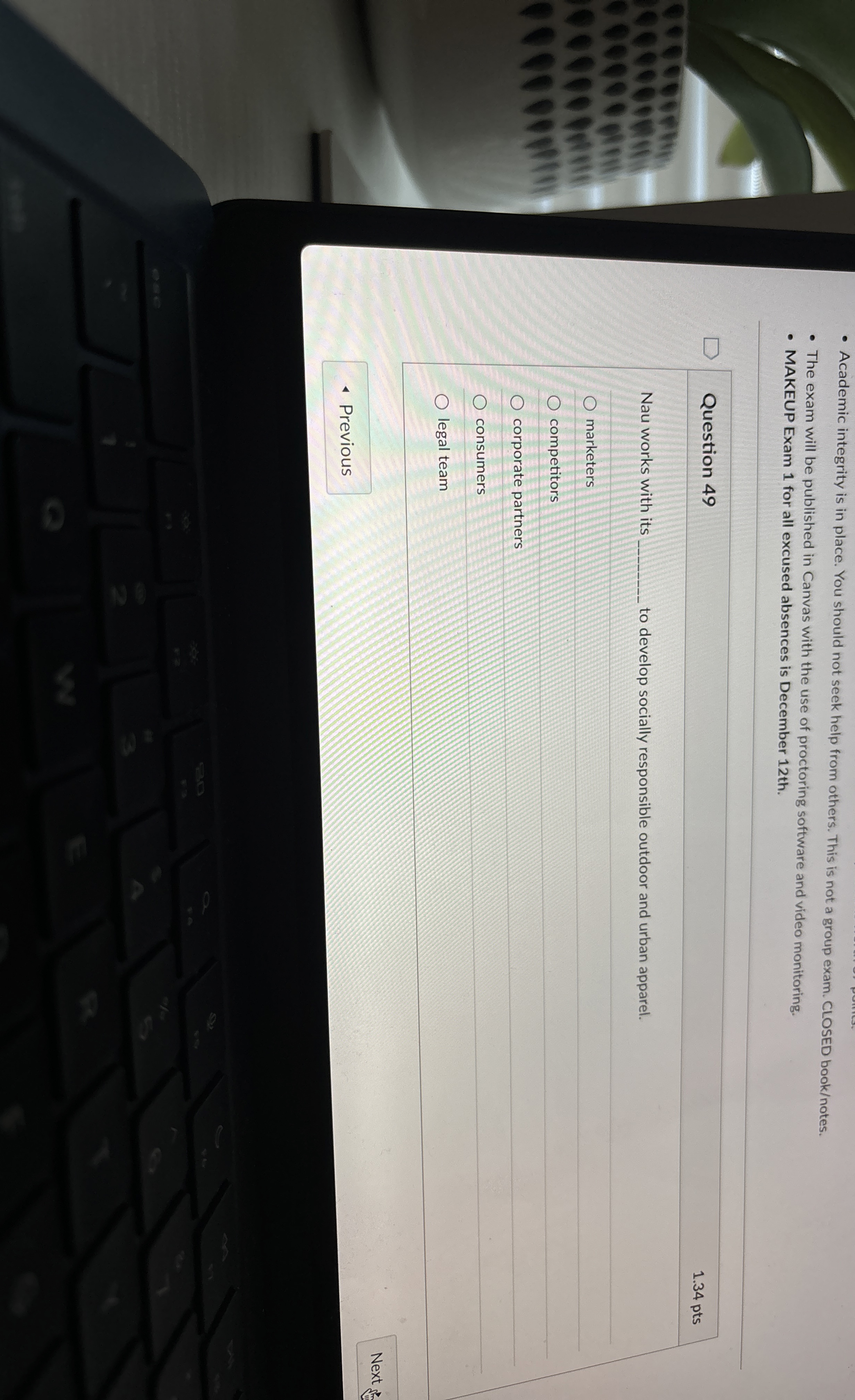  Question 49 Nau works with its to develop socially responsible outdoor