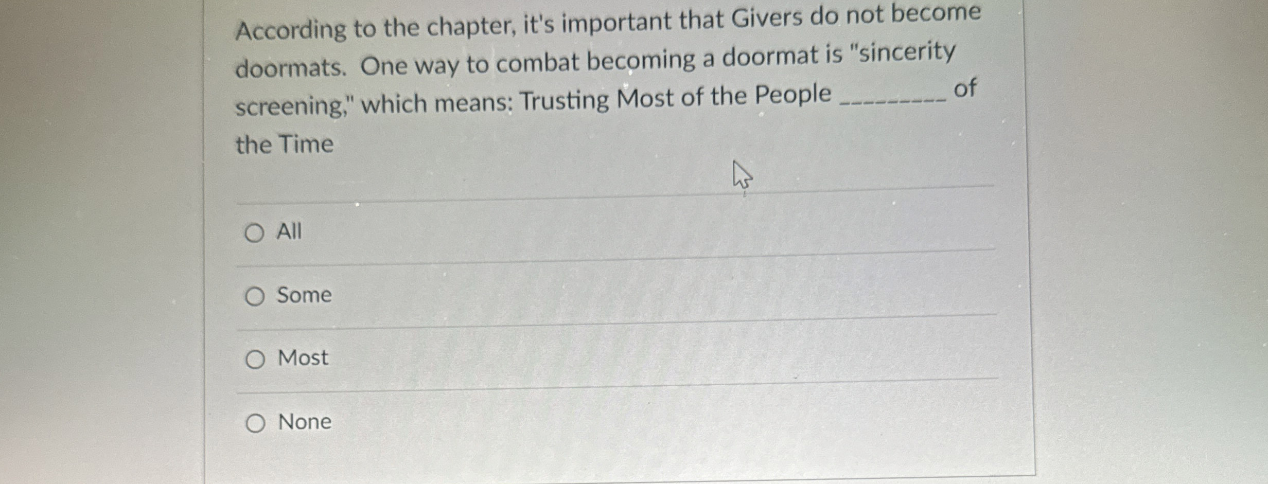  According to the chapter, it's important that Givers do not become