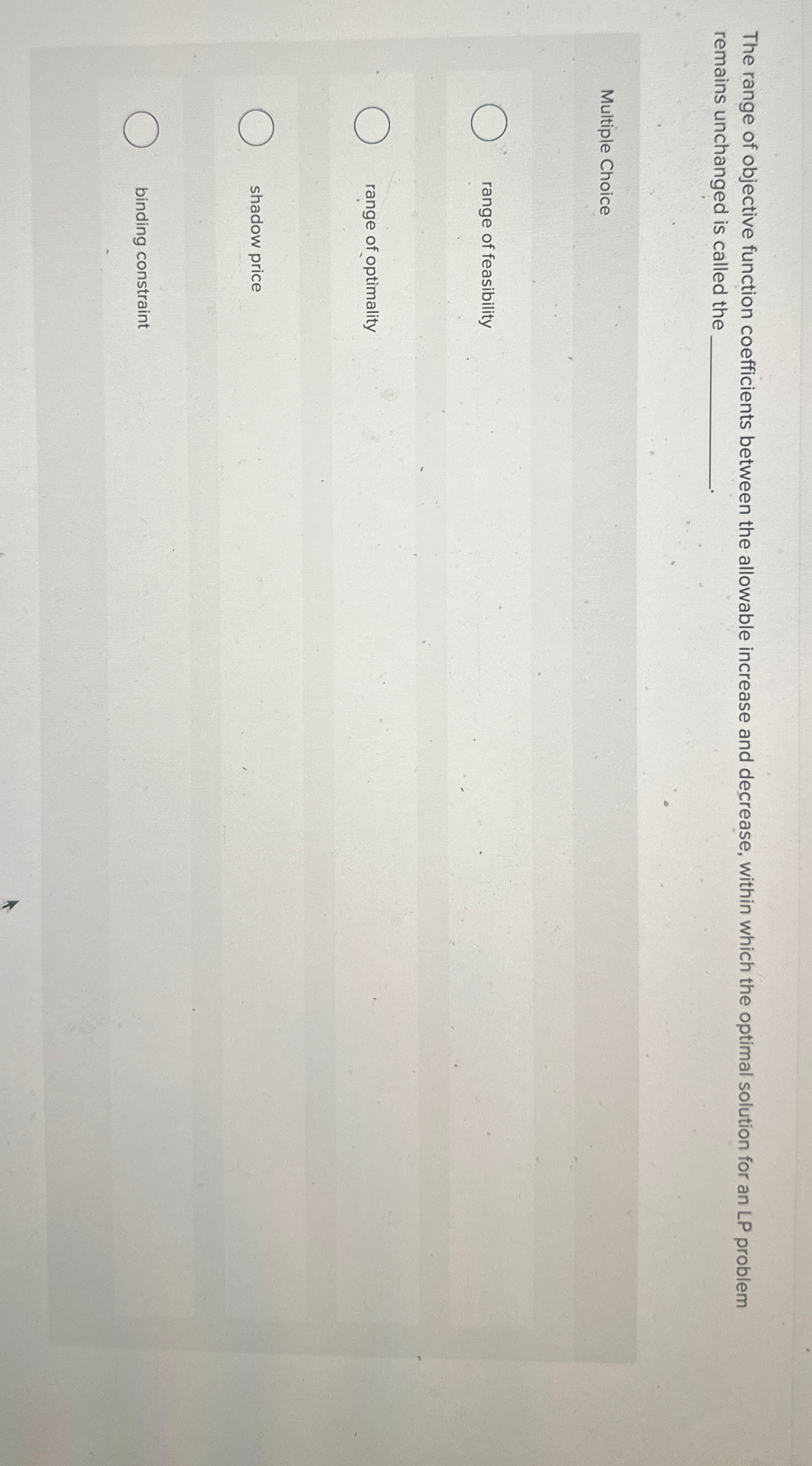  The range of objective function coefficients between the allowable increase and