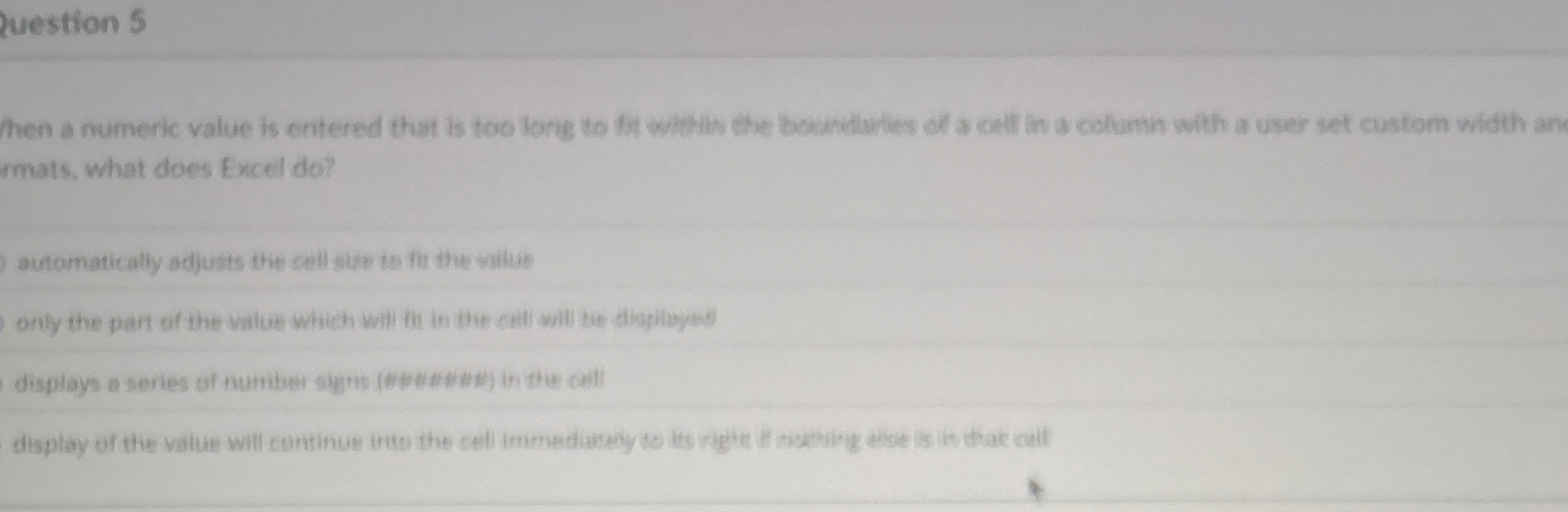 2uestion 5 men a numeric value is entered that is too