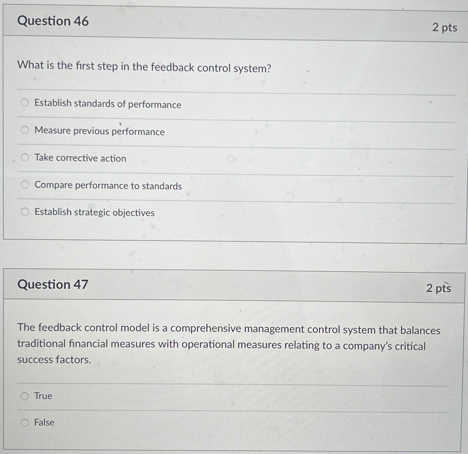  Question 46 2 pts What is the first step in the