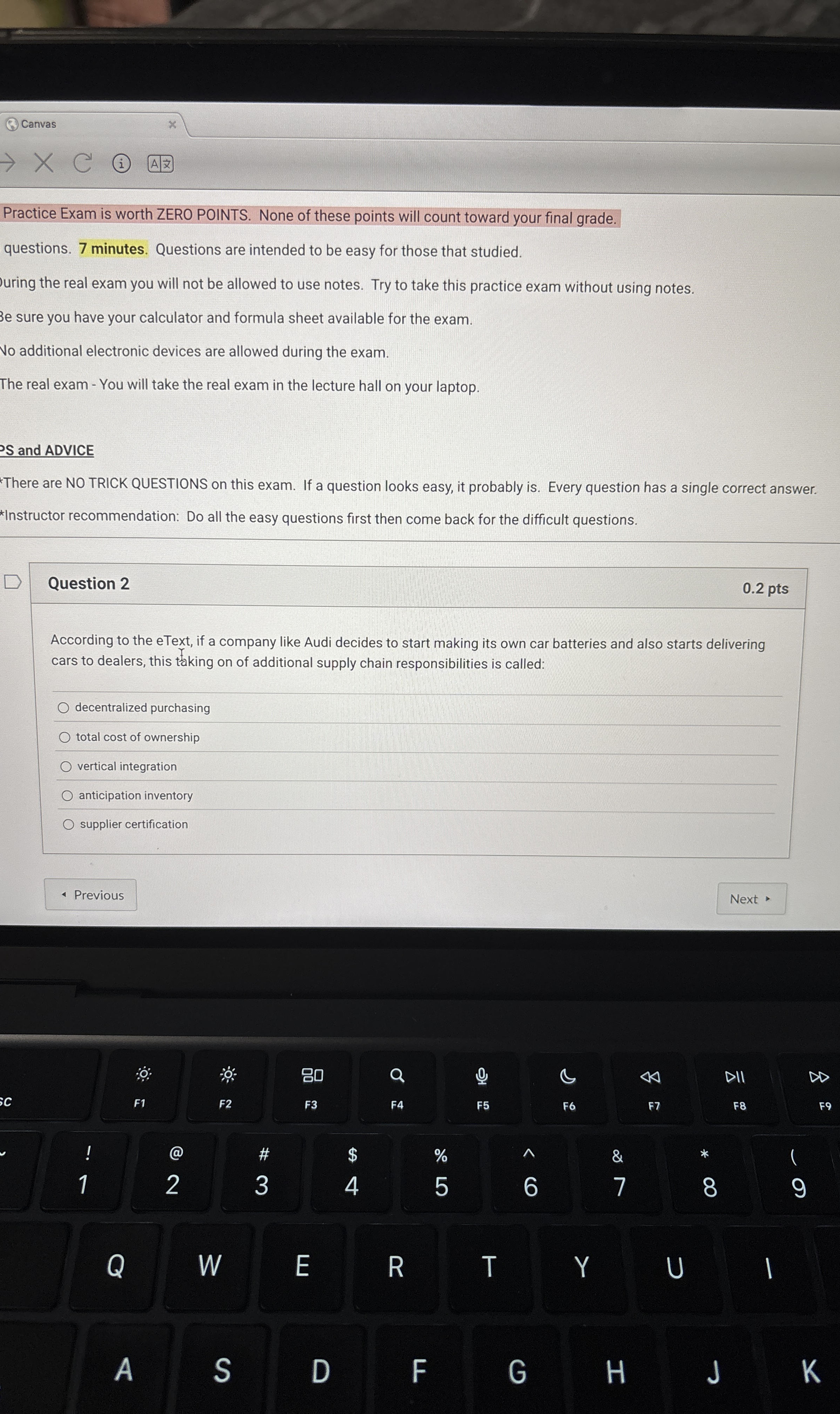  Practice Exam is worth ZERO POINTS. None of these points will