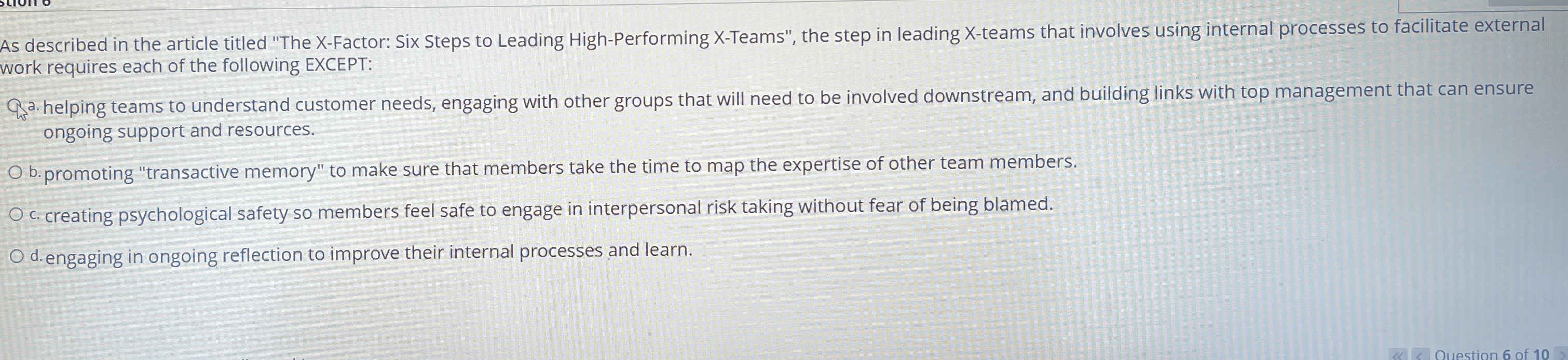  As described in the article titled "The X-Factor: Six Steps to