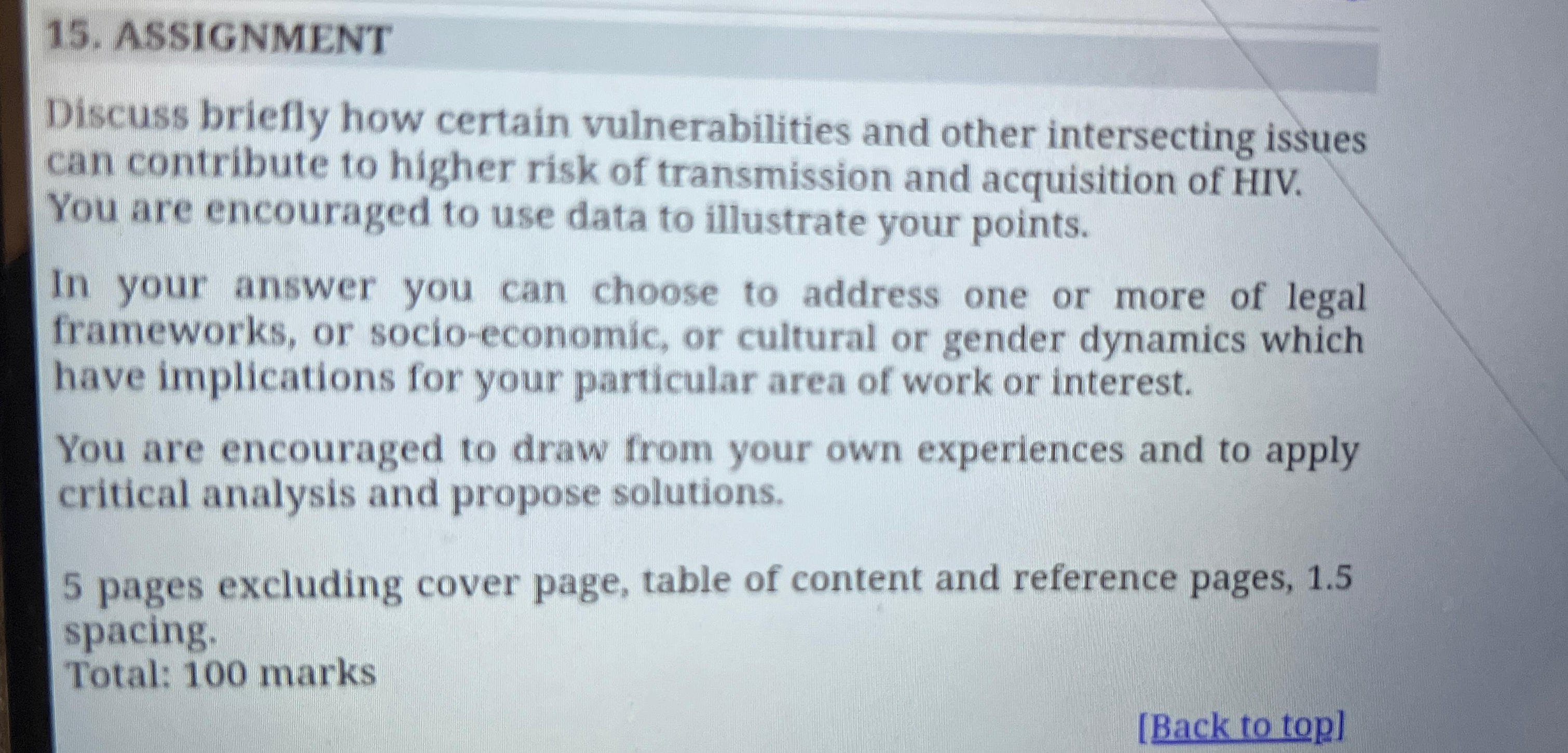  ASSIGNMENT Discuss briefly how certain vulnerabilities and other intersecting issues can