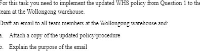  For this task you need to implement the updated WHS policy