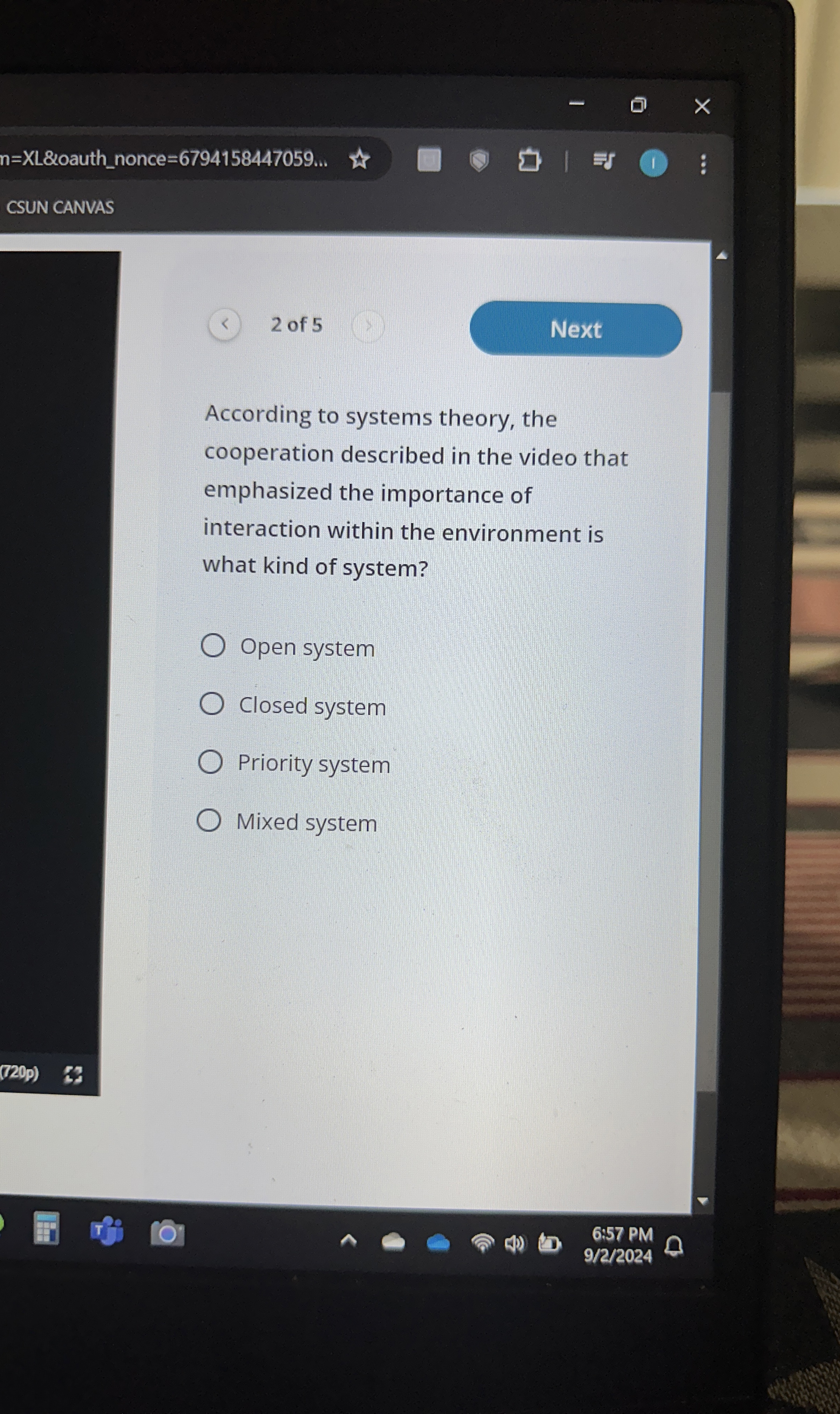  n=XL&oauth_nonce=6794158447059.. CSUN CANVAS 2 of 5 According to systems theory, the