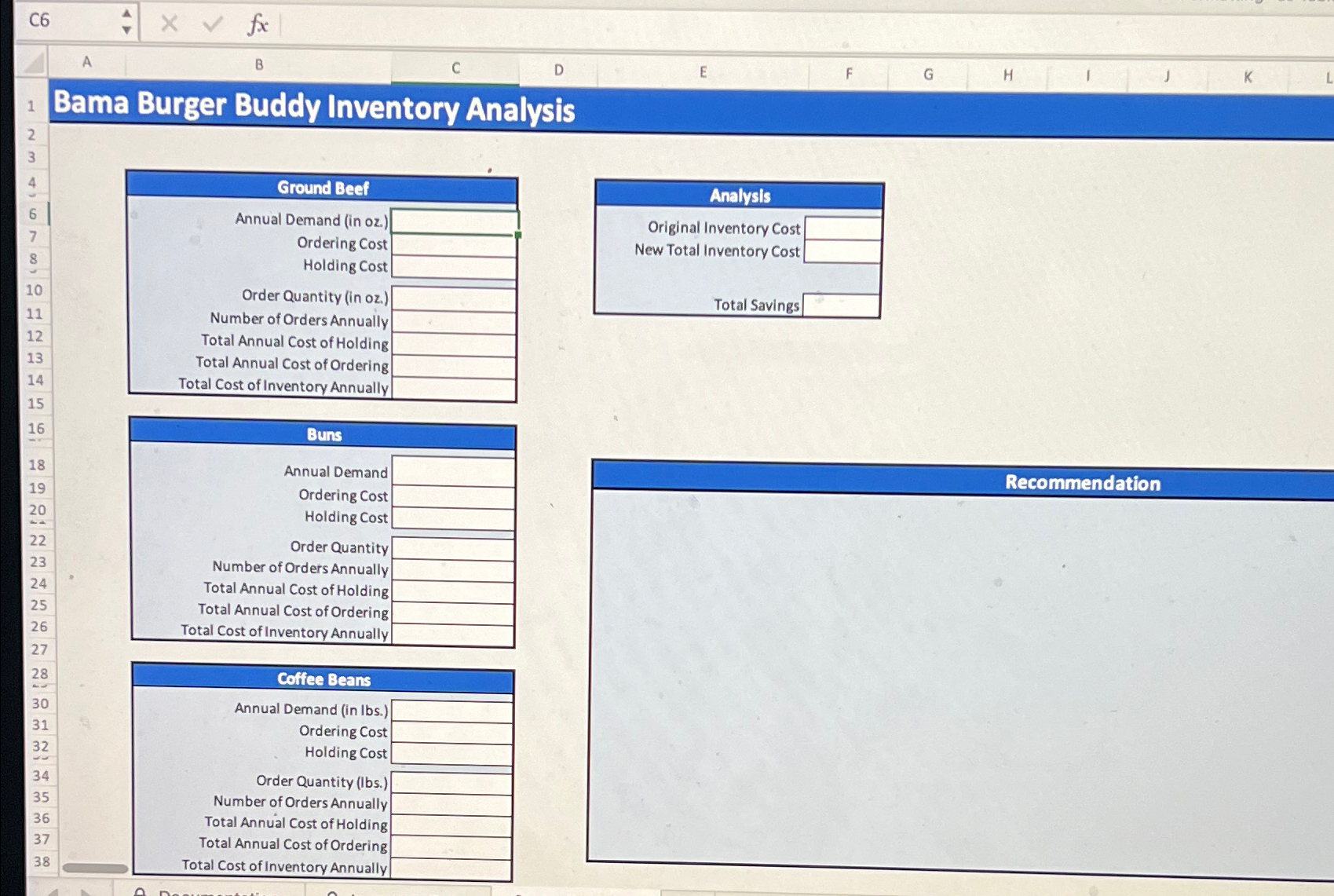  C6 A B C D E F G H Bama Burger