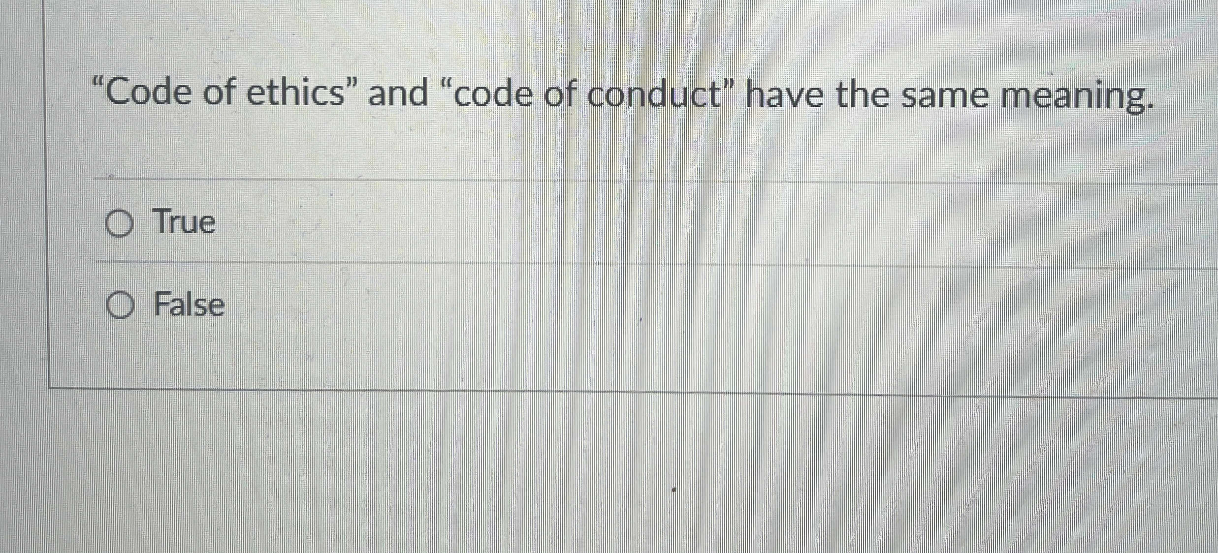  "Code of ethics" and "code of conduct" have the same meaning.