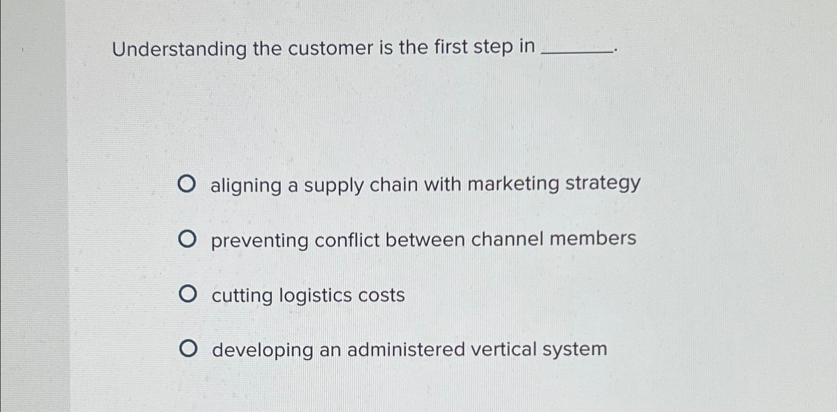  Understanding the customer is the first step in aligning a supply