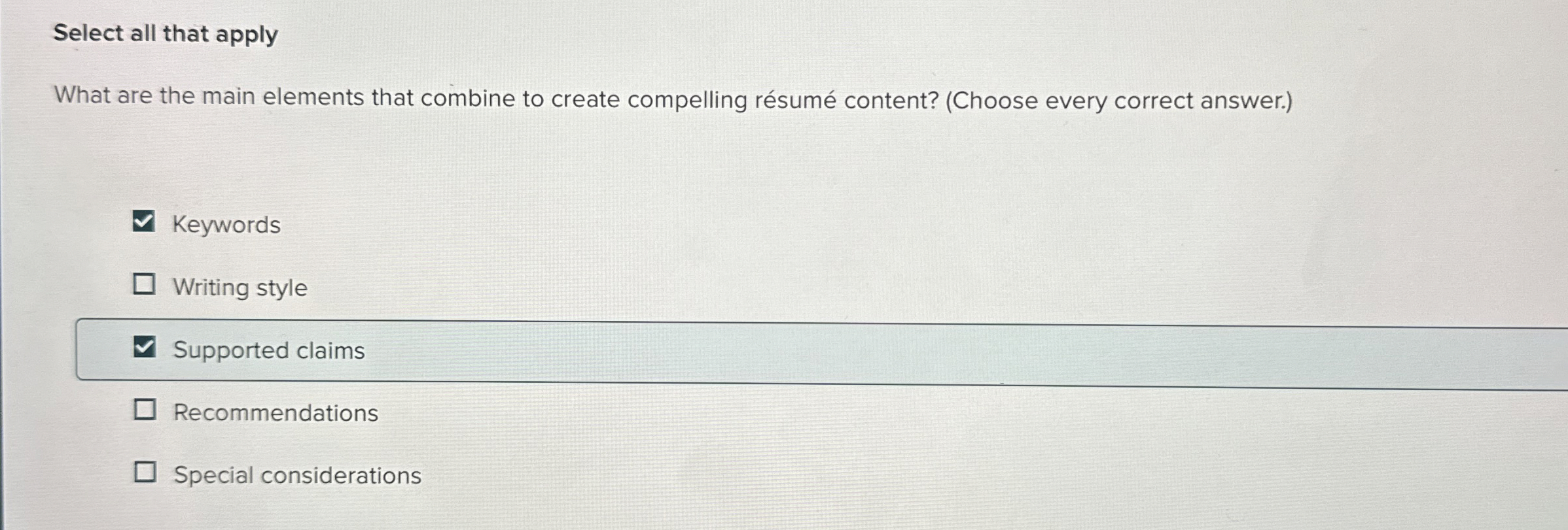  Select all that apply What are the main elements that combine