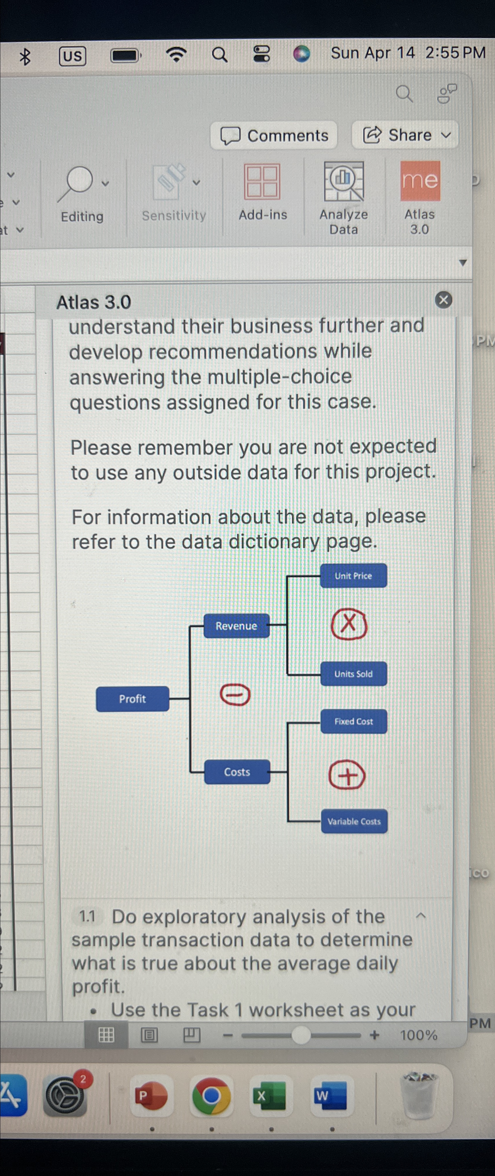  Sun Apr 142:55 PM Comments Share Editing Sensitivity Add-ins Analyze Atlas