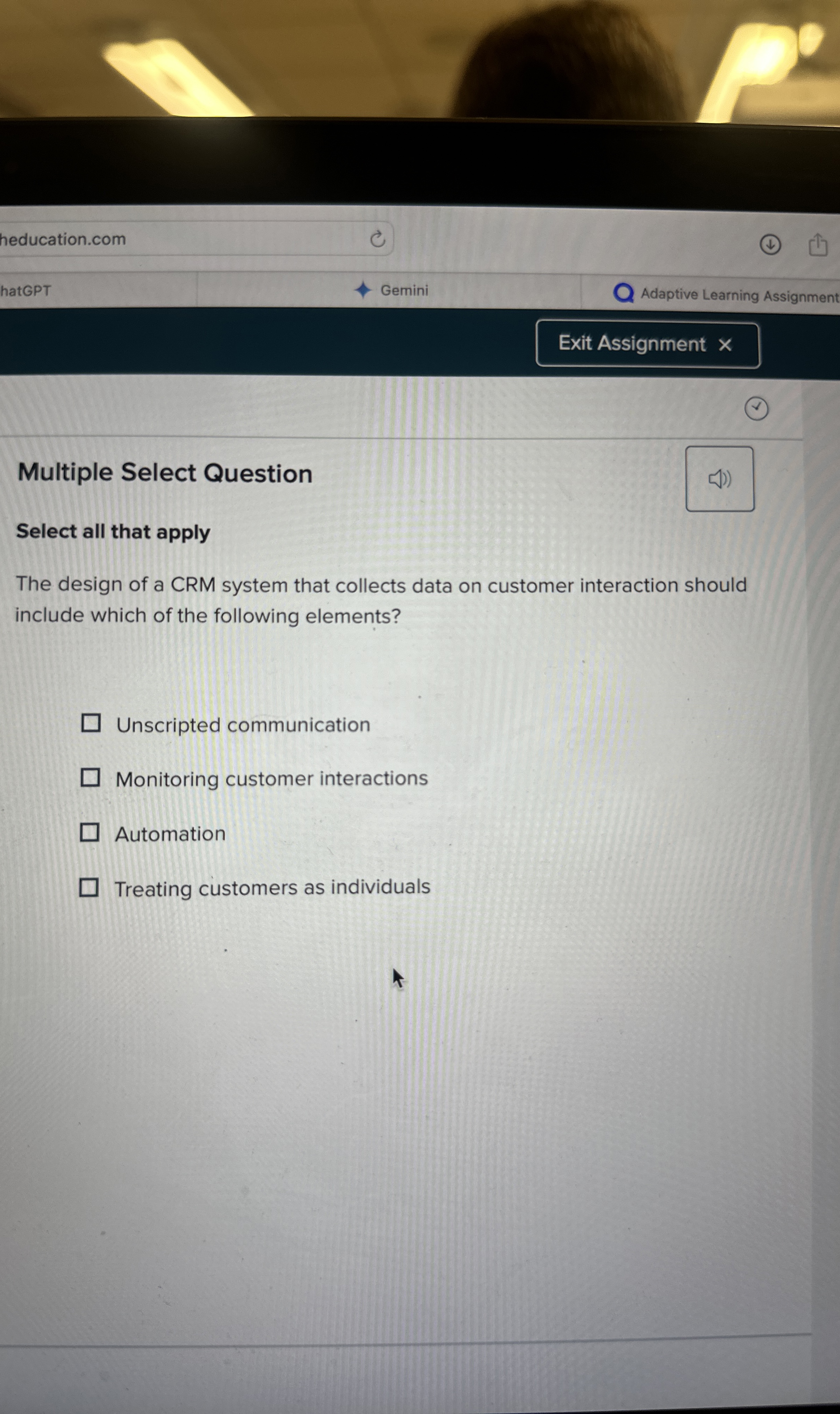  Multiple Select Question Select all that apply The design of a