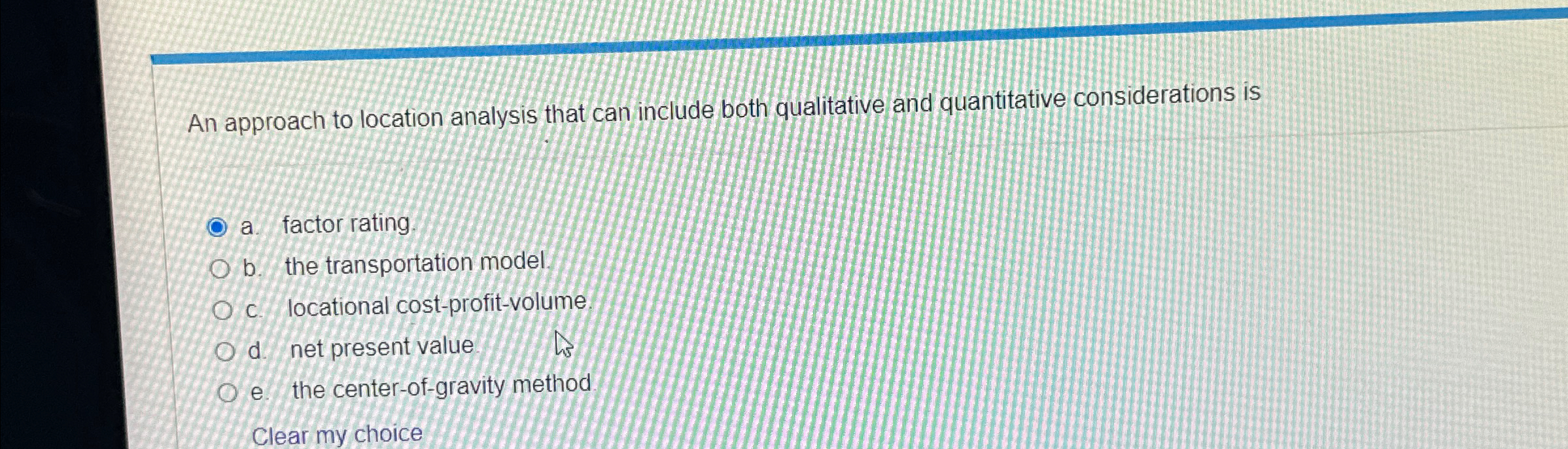  An approach to location analysis that can include both qualitative and