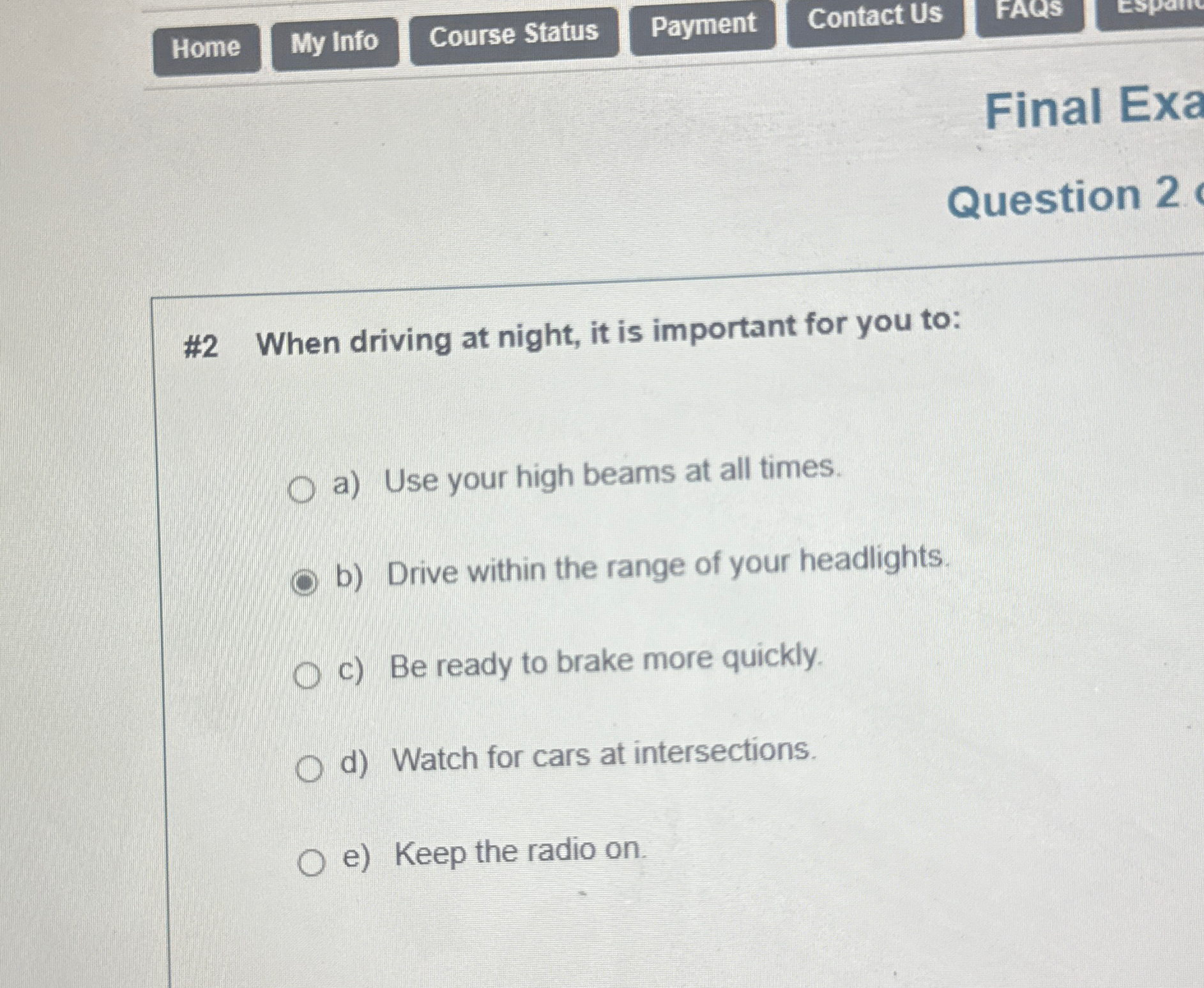  Course Status Payment Contact Us Final Exa Question 2 #2 When