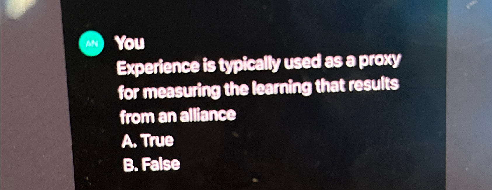  (A) You Experience is typically used as a proxy for measuring