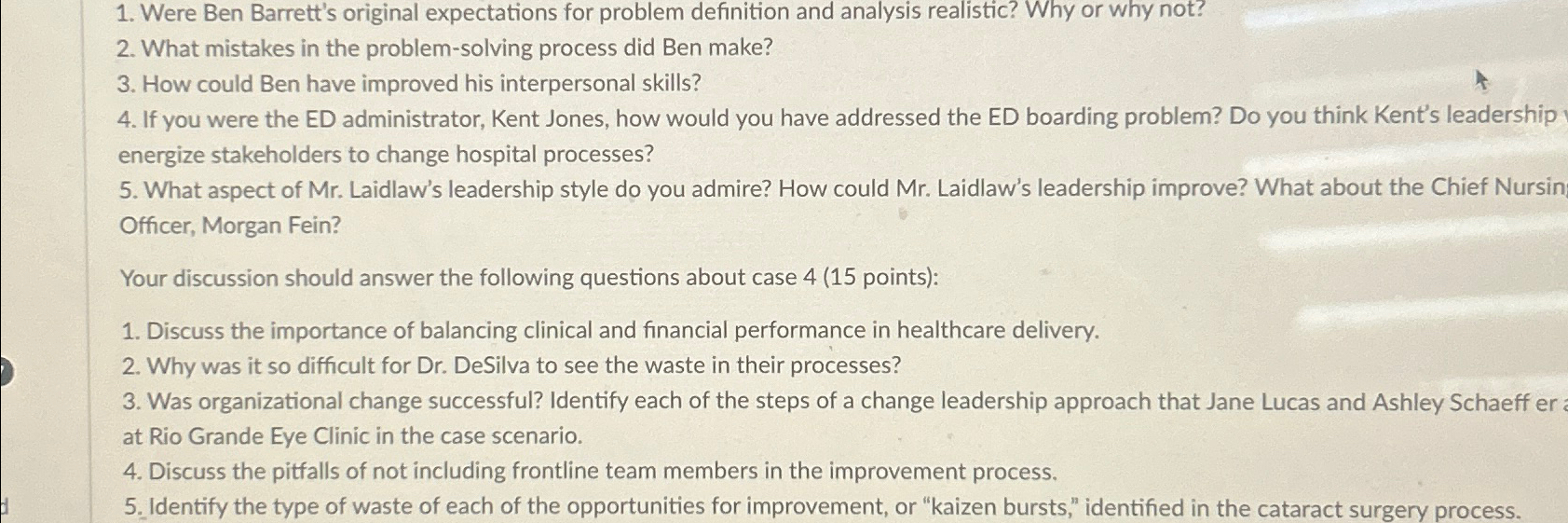  Were Ben Barrett's original expectations for problem definition and analysis realistic?