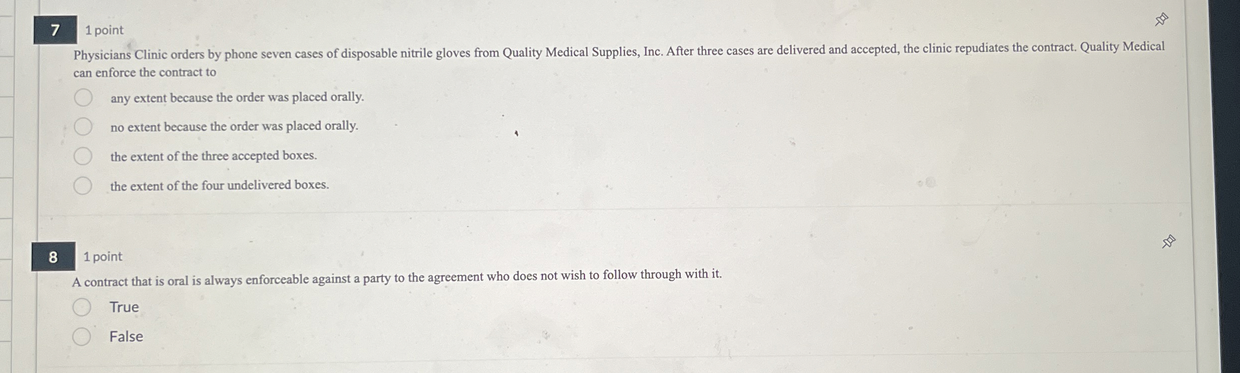  7 1 point can enforce the contract to any extent because