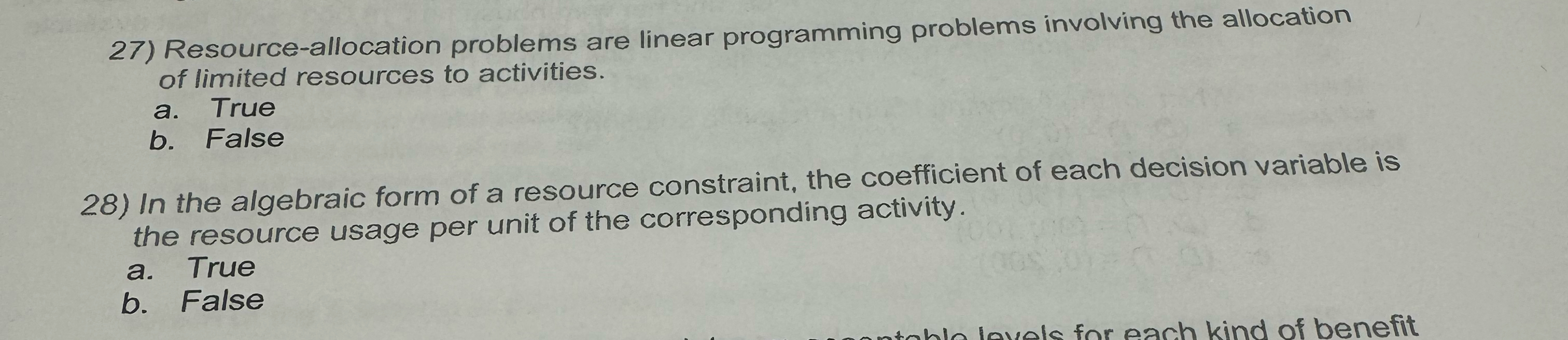  Resource-allocation problems are linear programming problems involving the allocation of limited