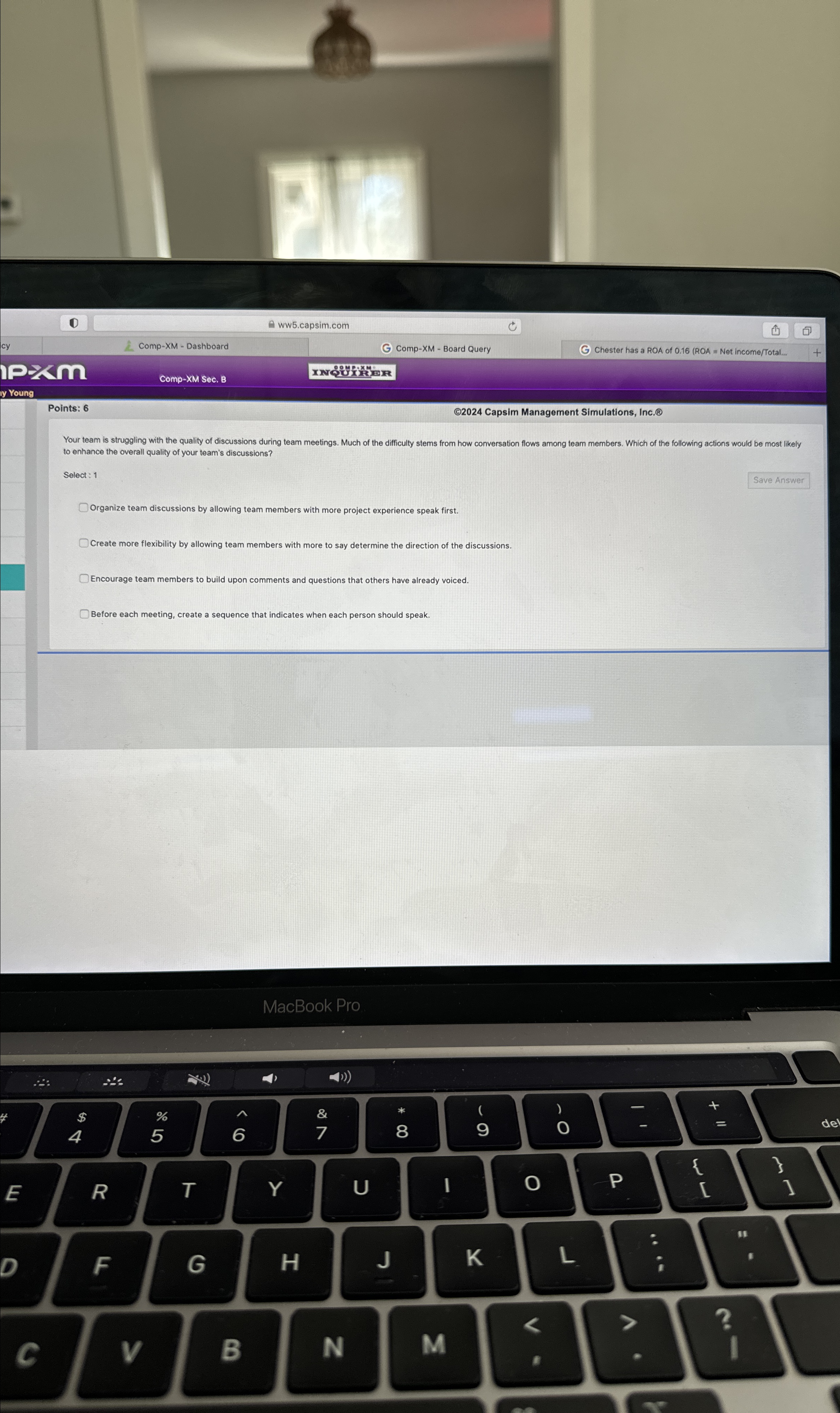  D Q ww5.capsim.com hat() Comp-XM - Dashboard Comp-XM - Board Query