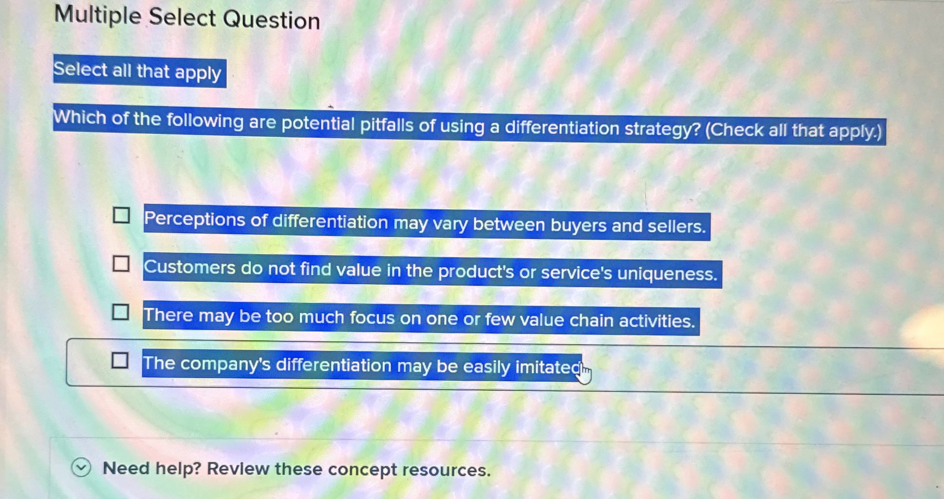  Multiple Select Question Select all that apply Which of the following