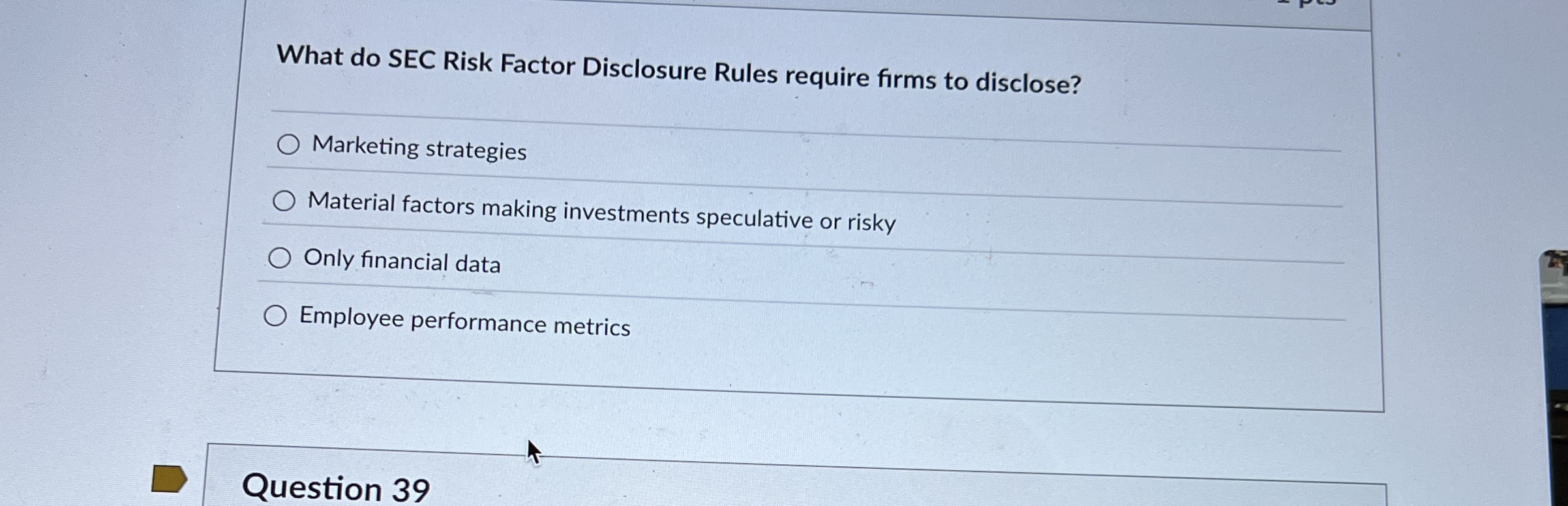  What do SEC Risk Factor Disclosure Rules require firms to disclose?