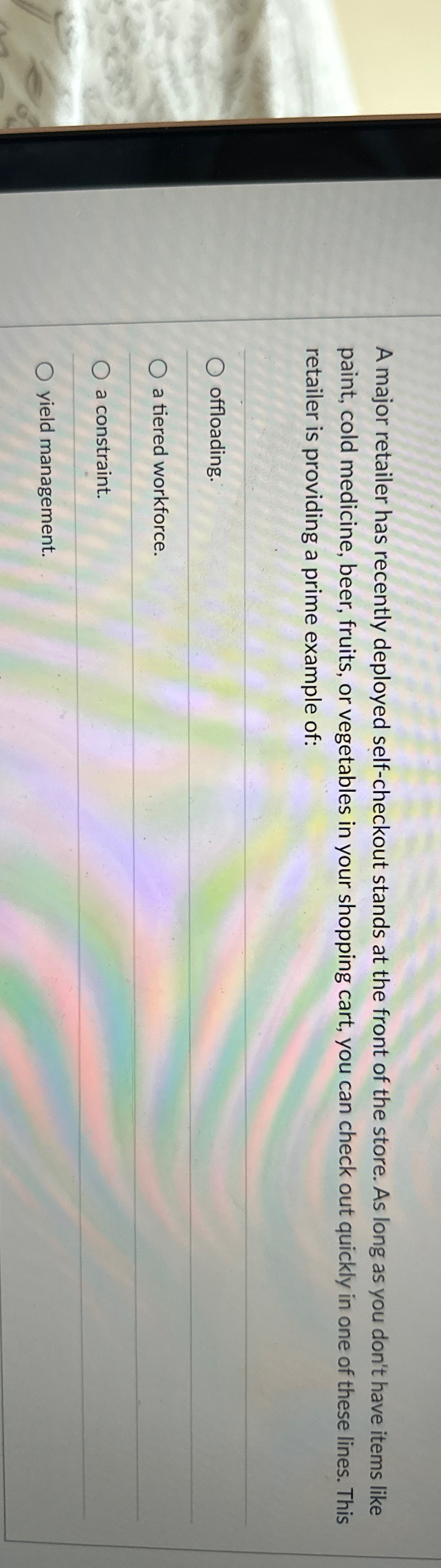  A major retailer has recently deployed self-checkout stands at the front