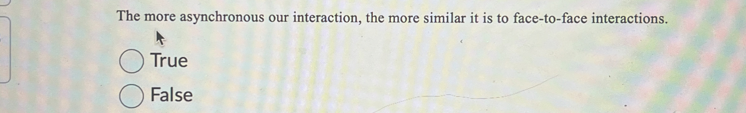  The more asynchronous our interaction, the more similar it is to