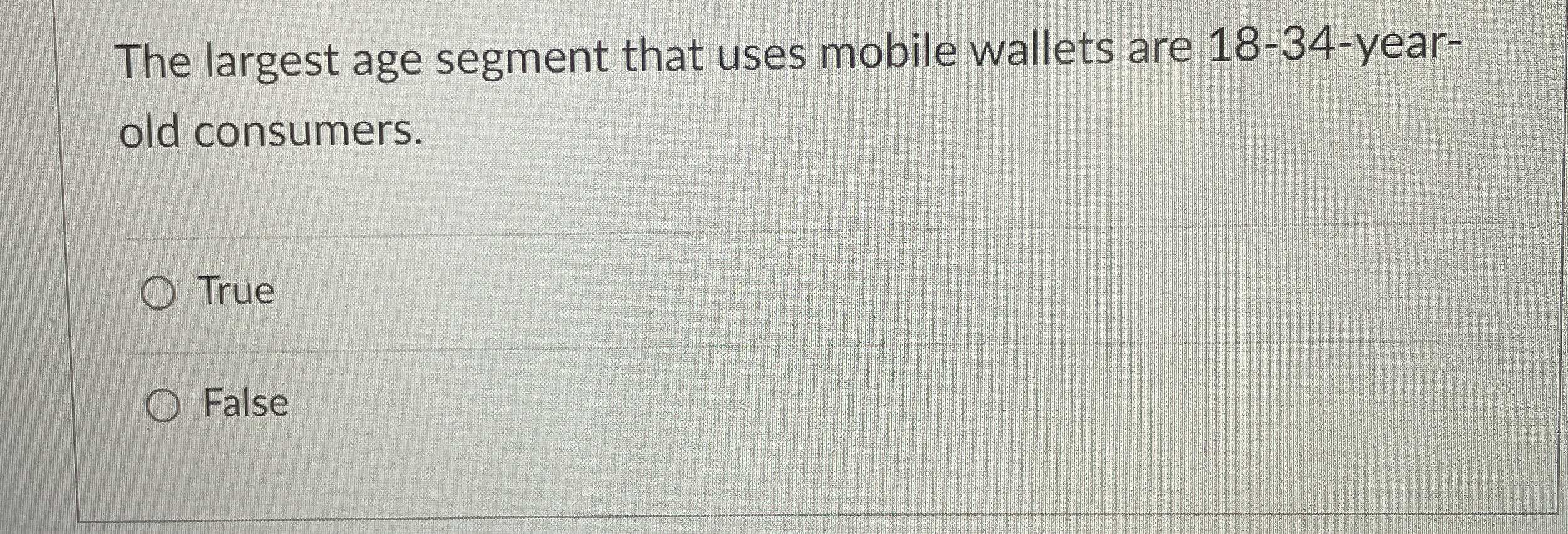  The largest age segment that uses mobile wallets are 18-34-yearold consumers.