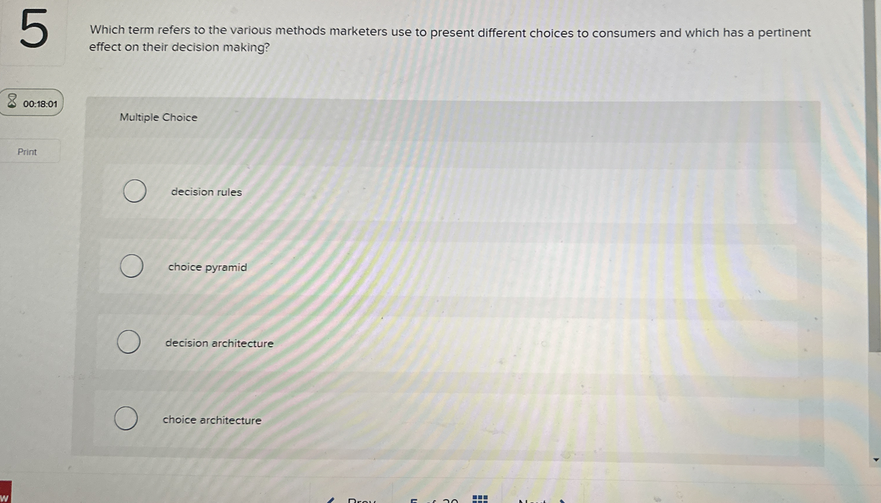  Which term refers to the various methods marketers use to present
