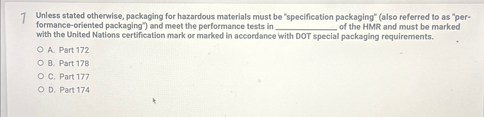  1 Unless stated otherwise, packaging for hazardous materials must be "specification