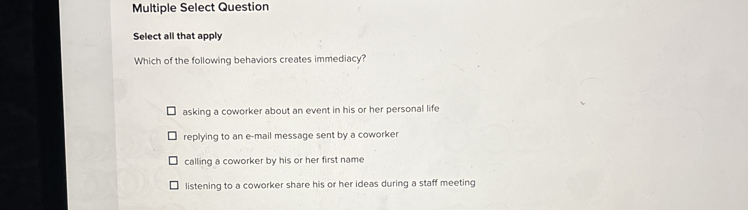  Multiple Select Question Select all that apply Which of the following