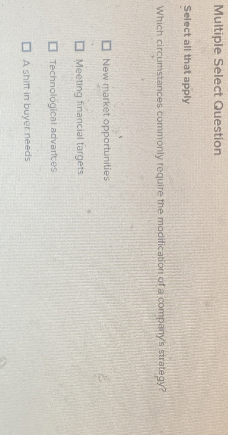  Multiple Select Question Select all that apply Which circumstances commonly require