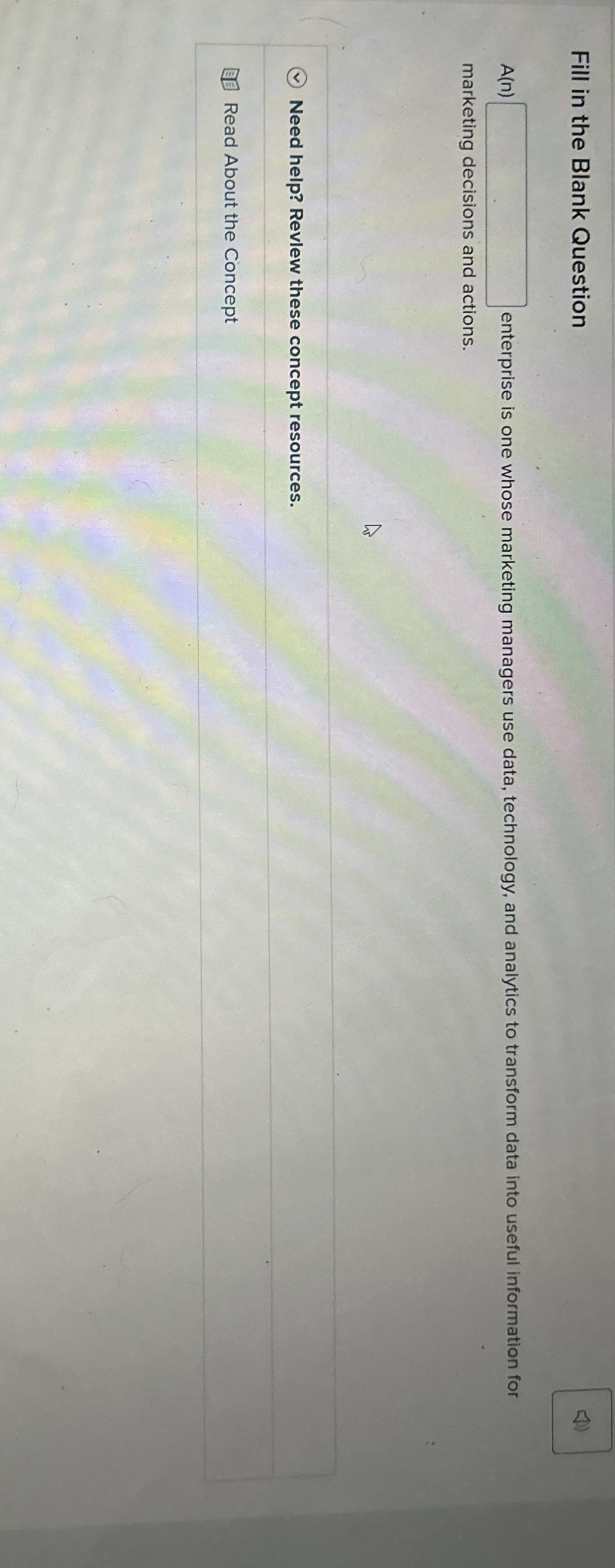  Fill in the Blank Question A(n) enterprise is one whose marketing
