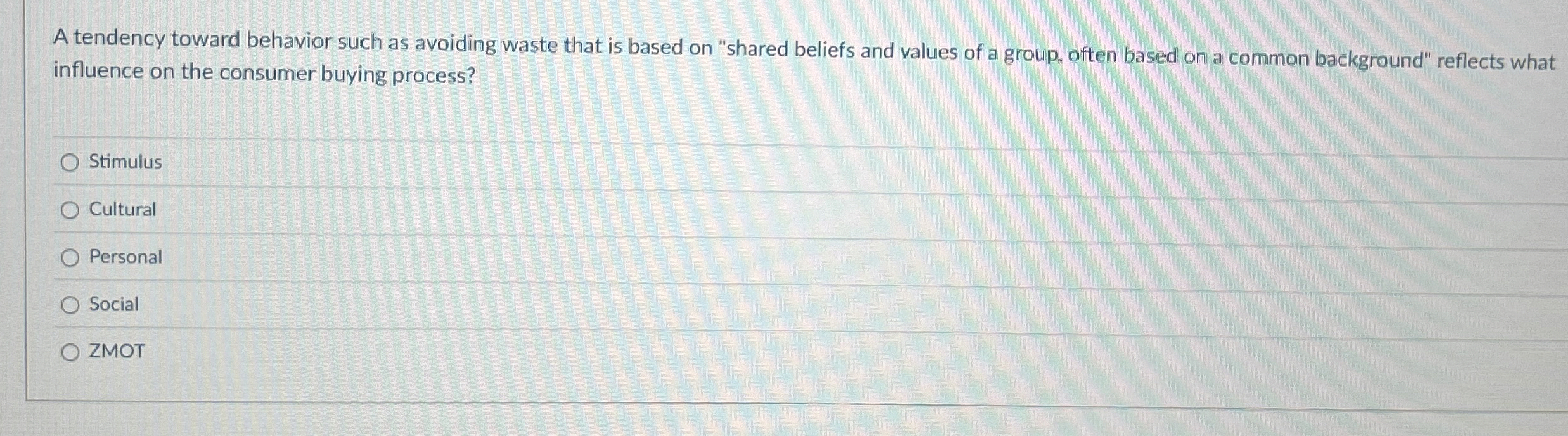  A tendency toward behavior such as avoiding waste that is based