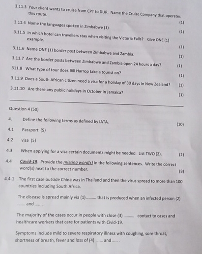  3.11.3 Your client wants to crulse from CPT to DUR. Name