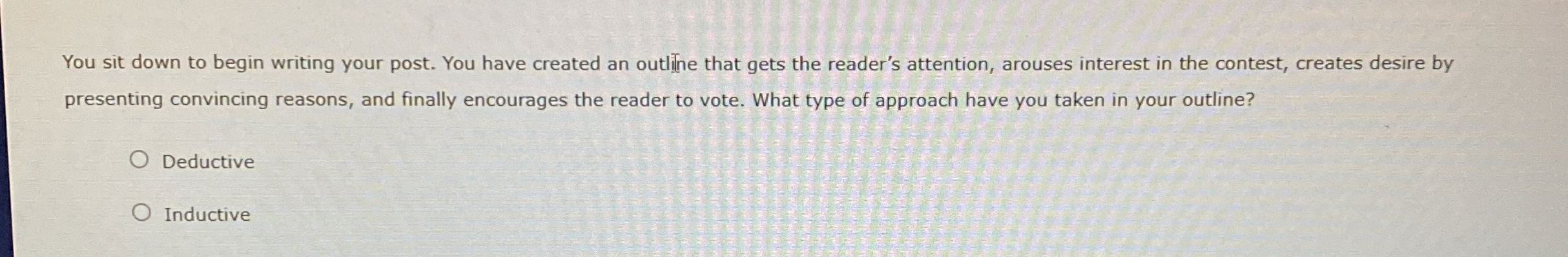  You sit down to begin writing your post. You have created