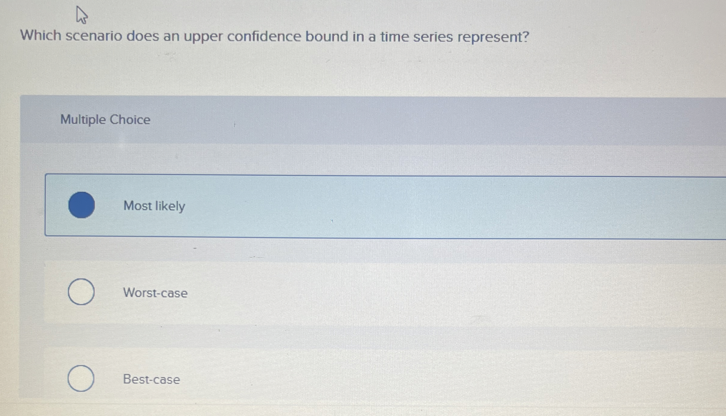  Which scenario does an upper confidence bound in a time series