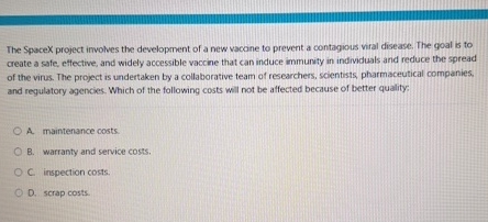  The SpaceX project involves the development of a new vacone to