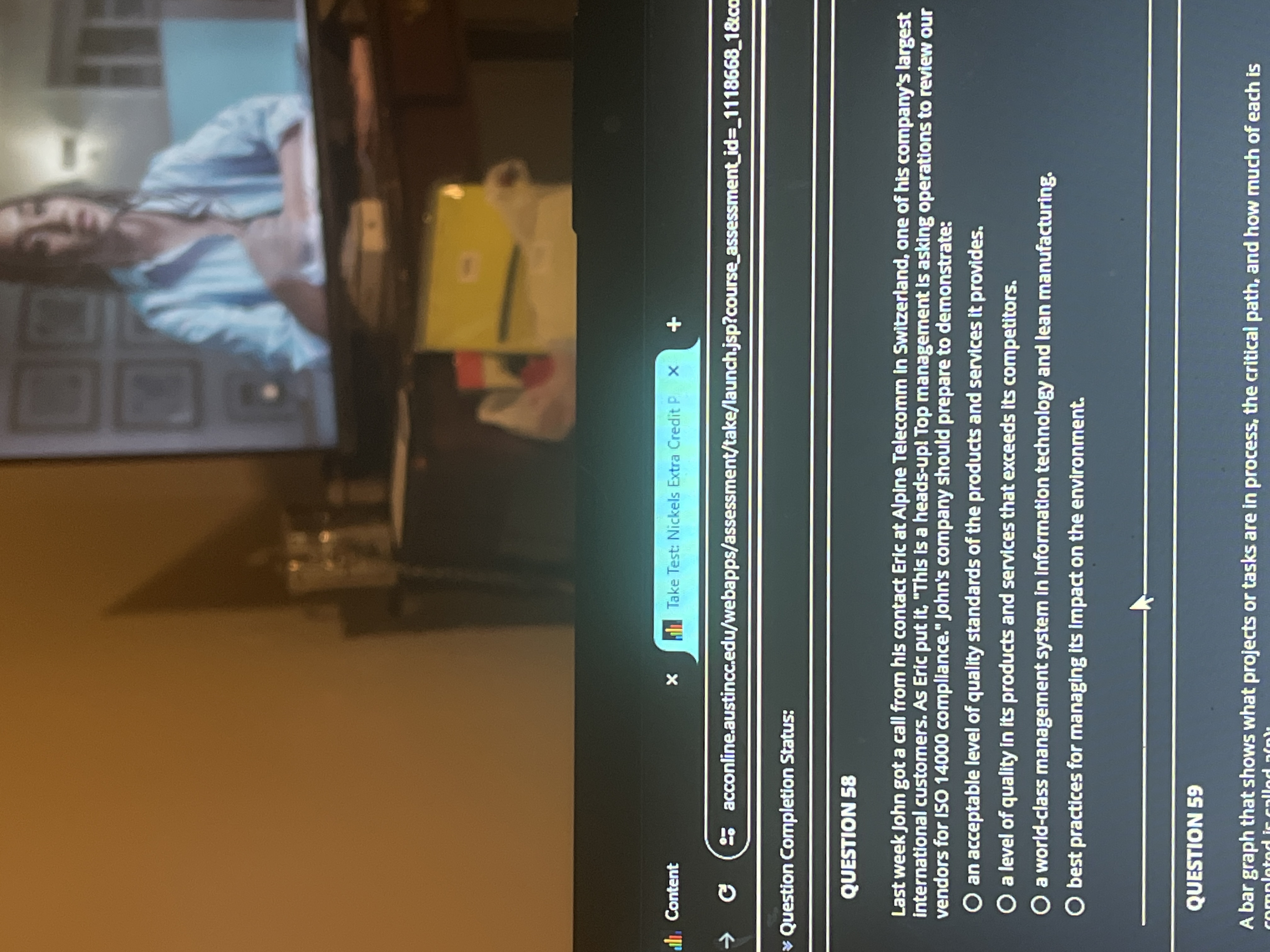  QUESION 58 Last week John got a call from his contact