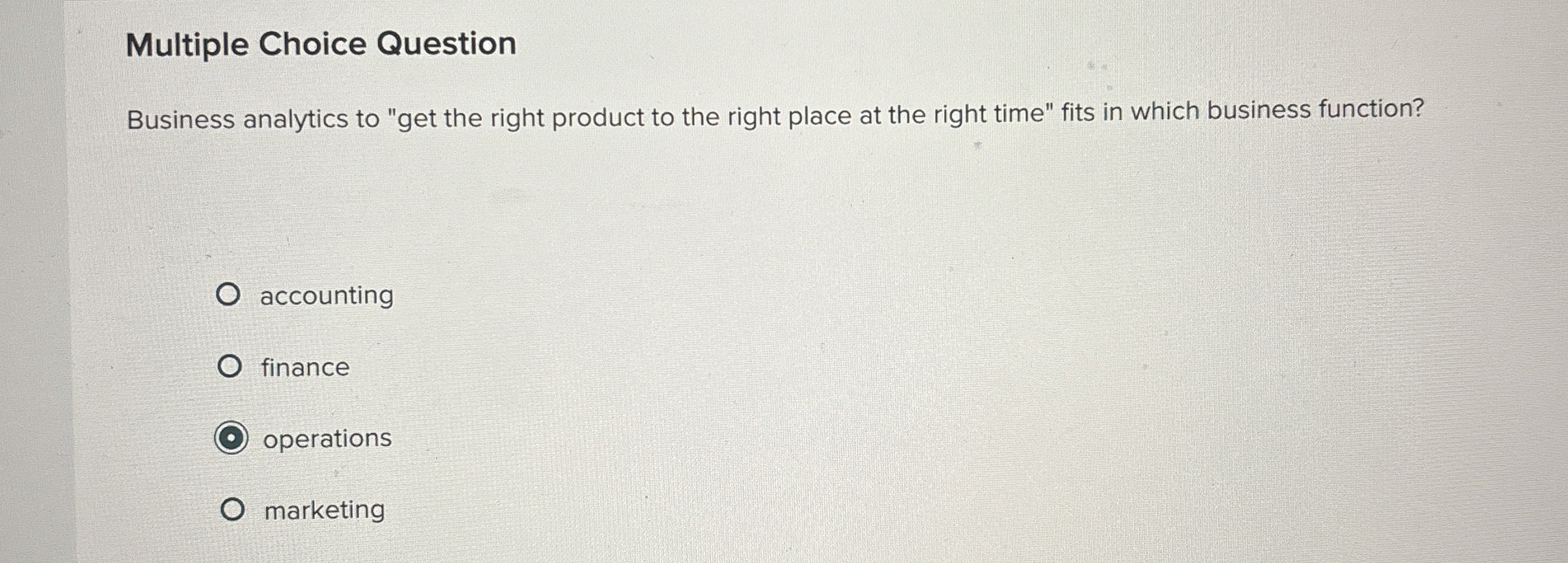  Multiple Choice Question What is the term for the the use