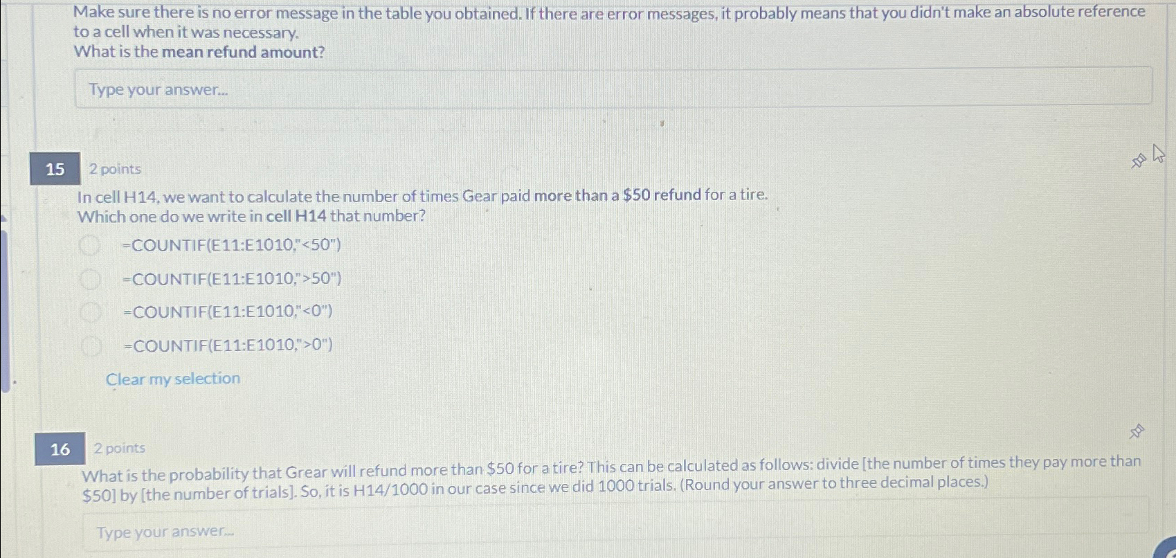  Make sure there is no error message in the table you