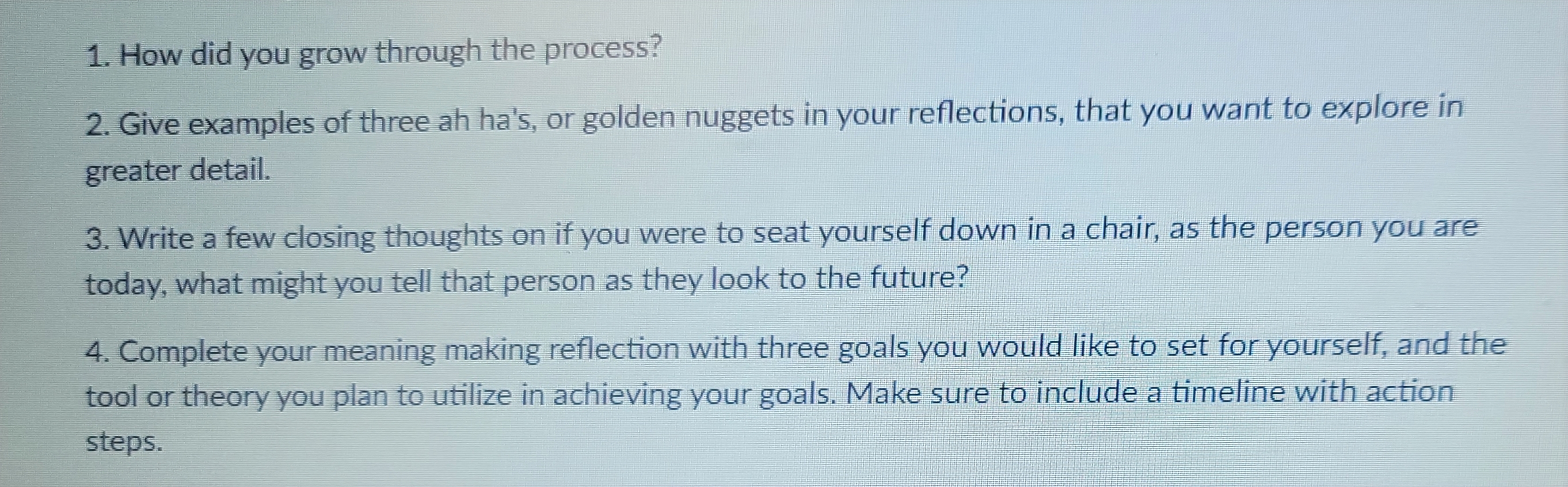  1) How did you grow through the process in Organizational Developmentcourse?