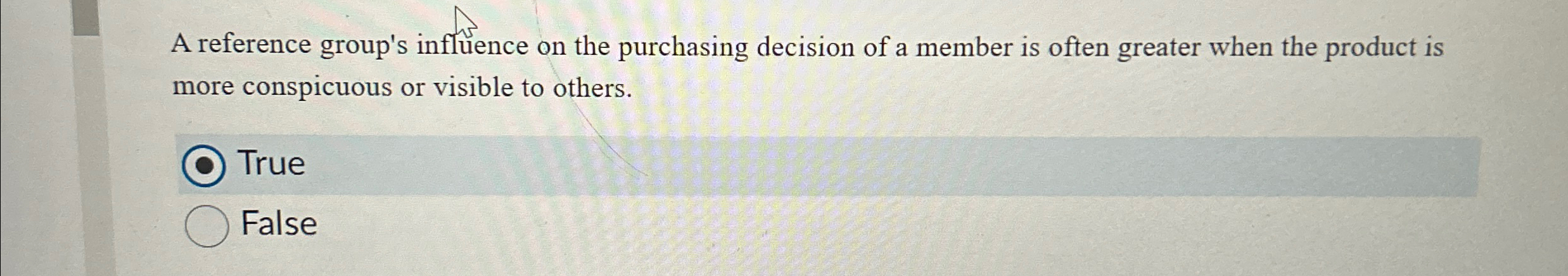  A reference group's influence on the purchasing decision of a member
