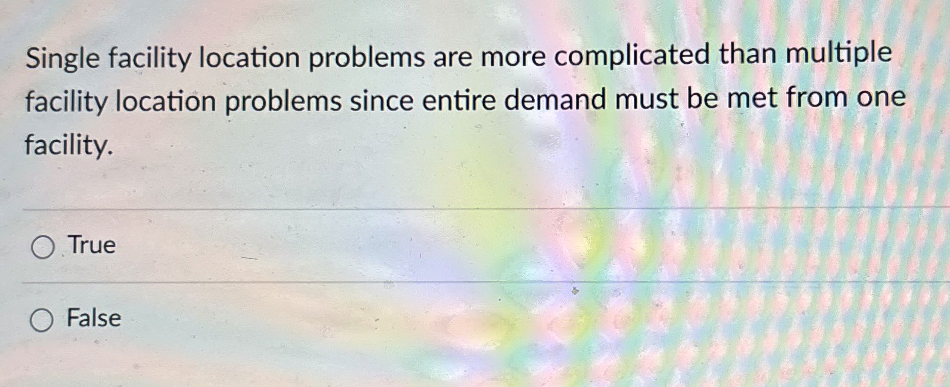  Single facility location problems are more complicated than multiple facility location